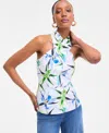 Inc International Concepts Women's Cotton Printed Halterneck Top, Exclusively At Macy's