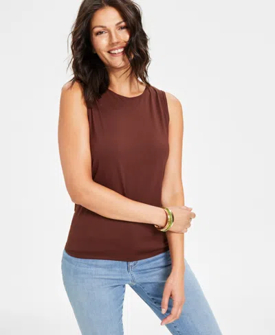 Inc International Concepts Women's Crewneck Layering Tank Top, Created For Macy's In Hickory Spice