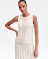 Inc International Concepts Women's Crochet-panel Sweater Vest, Macy's Exclusive In Neutral