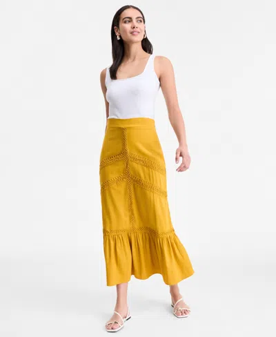 Inc International Concepts Women's Crochet-trim Maxi Skirt, Exclusively At Macy's