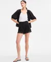 Inc International Concepts Women's Crochet-trim Shorts, Exclusively At Macy's In Black