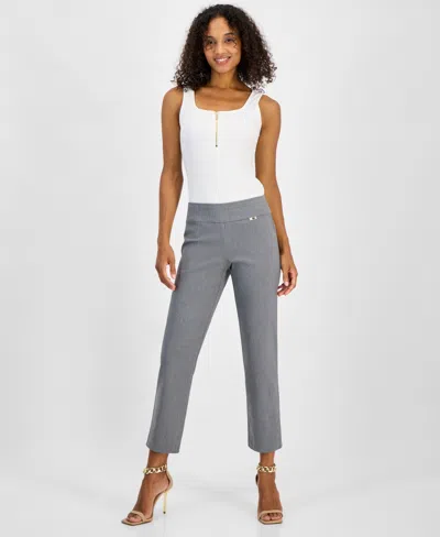 Inc International Concepts Women's Cropped Pull-on Pants, Exclusively At Macy's In Mid Hthr G