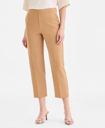 Inc International Concepts Women's Cropped Pull-on Pants, Macy's Exclusive In Brown