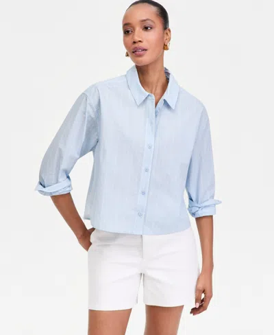 Inc International Concepts Women's Crystal Embellished Button Down Shirt, Macy's Exclusive In White