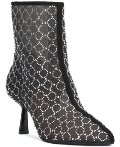 Inc International Concepts Women's Darissa Mesh Dress Booties, Created For Macy's In Black Mesh Bling