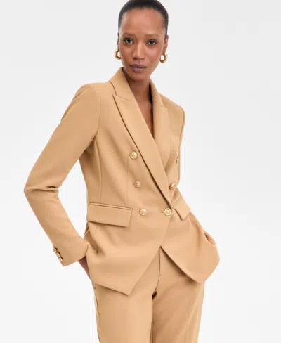 Inc International Concepts Women's Double-breasted Blazer, Exclusively At Macy's In Brown