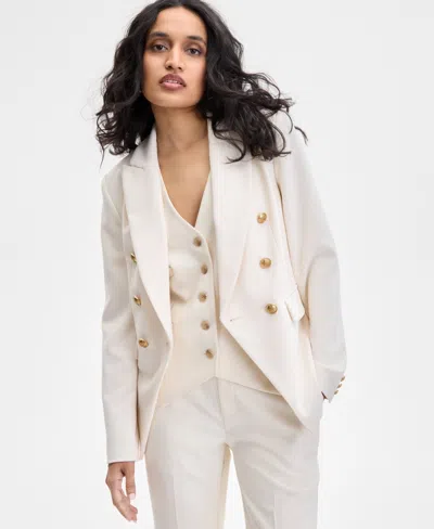 Inc International Concepts Women's Double-breasted Blazer, Exclusively At Macy's In Neutral