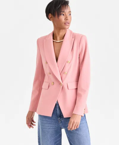 Inc International Concepts Women's Double-breasted Blazer, Exclusively At Macy's In Pink