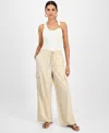 Inc International Concepts Women's Drawstring Cargo Pants, Exclusively At Macy's In Neutral