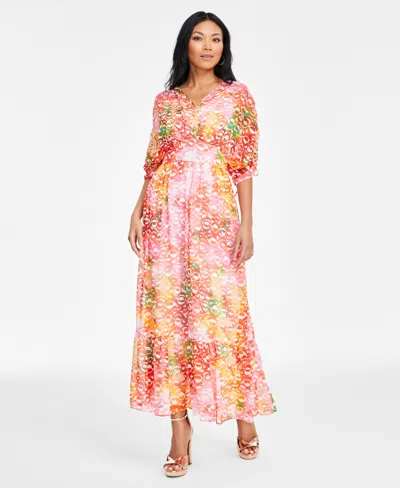 Inc International Concepts Women's Drawstring-sleeve Maxi Dress, Exclusively At Macy's In Solara Geo