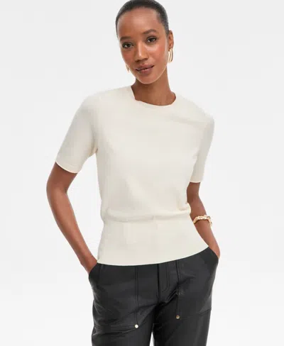 Inc International Concepts Women's Elbow-sleeve Crewneck Sweater, Macy's Exclusive In White