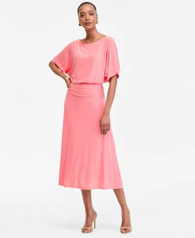Inc International Concepts Women's Elbow-sleeve Knit Midi Dress, Macy's Exclusive In Pink