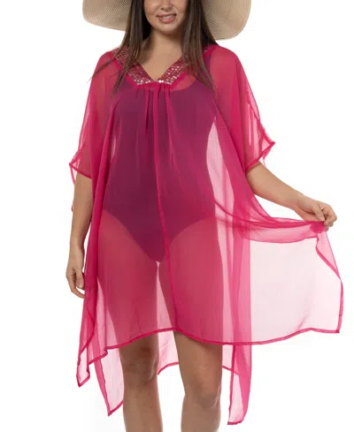 Inc International Concepts Women's Embellished Caftan Cover-up, Created For Macy's In Fuchsia