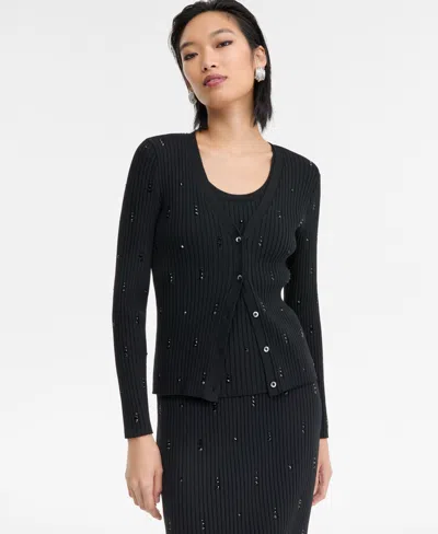 Inc International Concepts Women's Embellished Cardigan, Macy's Exclusive In Black