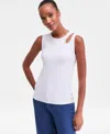 Inc International Concepts Women's Embellished Cutout Sleeveless Top, Macy's Exclusive In White
