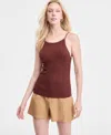 Inc International Concepts Women's Embellished Knit Camisole, Exclusively At Macy's In Brown