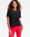 Inc International Concepts Women's Embellished T-shirt In Black