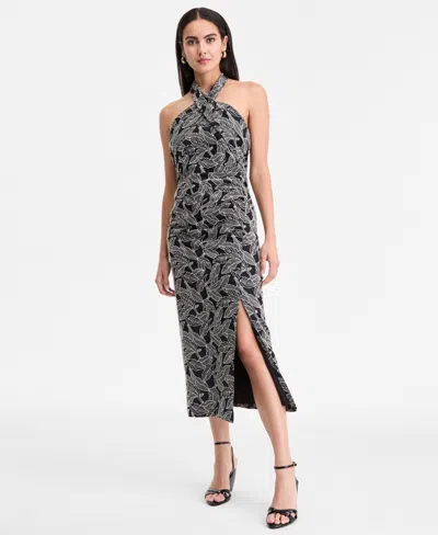 Inc International Concepts Women's Embroidered Cotton Halter Dress, Exclusively At Macy's