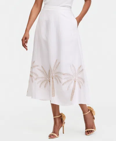 Inc International Concepts Women's Embroidered Midi Skirt, Macy's Exclusive In White