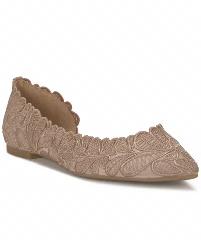 Inc International Concepts Women's Embroidered Pointed-toe Flats, Macy's Exclusive In Brown
