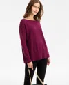 Inc International Concepts Women's Everyday Sweater Tunic, Macy's Exclusive In Burgundy