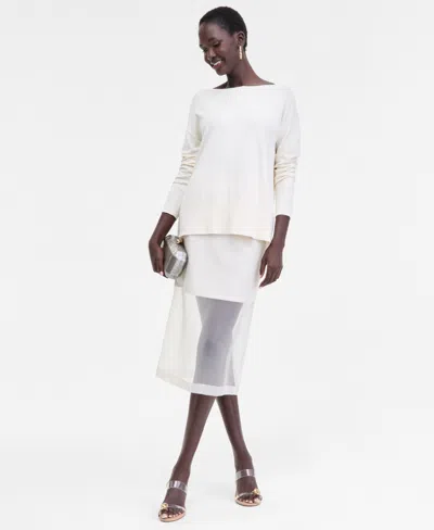 Inc International Concepts Women's Everyday Sweater Tunic, Macy's Exclusive In White
