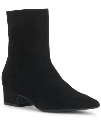 Inc International Concepts Women's Faelyn Suede Pointed Toe Block Heel Booties, Macy's Exclusive In Black