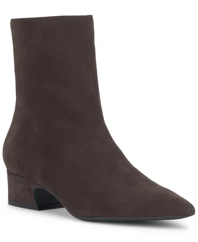 Inc International Concepts Women's Faelyn Suede Pointed Toe Block Heel Booties, Macy's Exclusive In Brown
