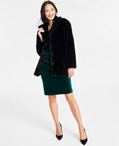 Inc International Concepts Women's Faux-fur Family Matching Coat, Created For Macy's In Black