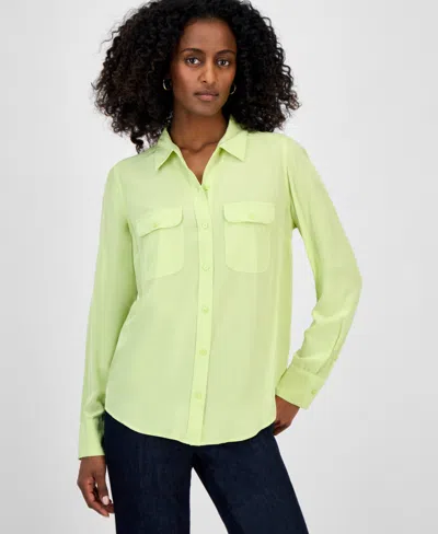Inc International Concepts Women's Flap-pocket Shirt, Exclusively At Macy's