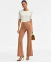 Inc International Concepts Women's Flared-leg Pull-on Pants, Exclusively At Macy's In Brown