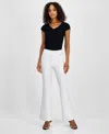 Inc International Concepts Women's Flared-leg Pull-on Pants, Exclusively At Macy's In Bright White