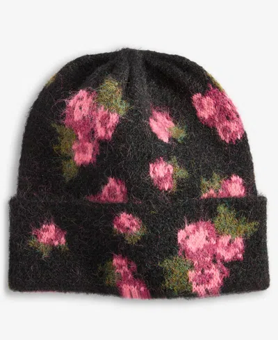 Inc International Concepts Women's Floral Beanie, Macy's Exclusive In Black