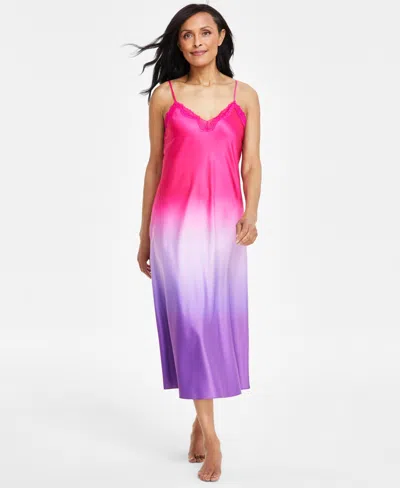 Inc International Concepts Women's Floral Lace-trim Nightgown, Created For Macy's In Spring Ombre
