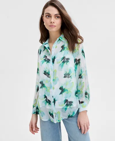 Inc International Concepts Women's Floral-print Blouse, Exclusively At Macy's In Leah Blooms