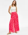 Inc International Concepts Women's Floral-print Chiffon Wide-leg Pants, Exclusively At Macy's