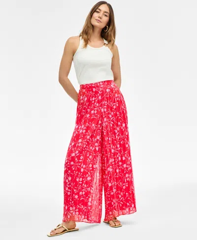 Inc International Concepts Women's Floral-print Chiffon Wide-leg Pants, Exclusively At Macy's
