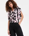 Inc International Concepts Women's Floral-print Surplice-neck Blouse, Exclusively At Macy's In Nila Bouq-