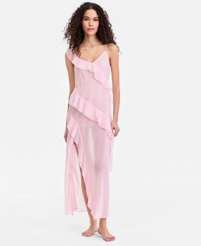 Inc International Concepts I.n.c International Concepts Women's Flutter Chiffon Nightgown, Macy's Exclusive In Pink