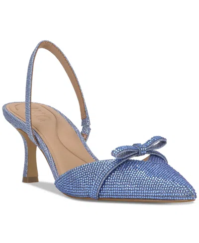 Inc International Concepts Women's Gelsey Slingback Kitten-heel Pumps, Created For Macy's In Blue Crystal