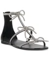 Inc International Concepts Women's Gertrudis Bow Flat Sandals, Created For Macy's In Black Bling