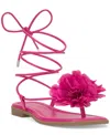 Inc International Concepts Women's Gilma Flower Flat Sandals, Created For Macy's In Pink Smooth