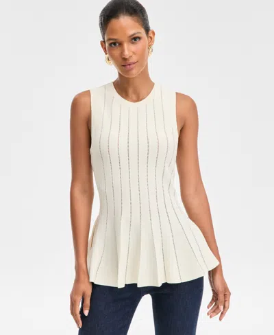 Inc International Concepts Women's Godet-pleat Sleeveless Sweater, Macy's Exclusive In Neutral