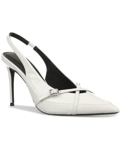 Inc International Concepts Women's Haallo Slingback Pumps, Exclusively At Macy's In White Croc Patent