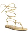 Inc International Concepts Women's Hakima Lace-up Flat Sandals, Macy's Exclusive In Gold