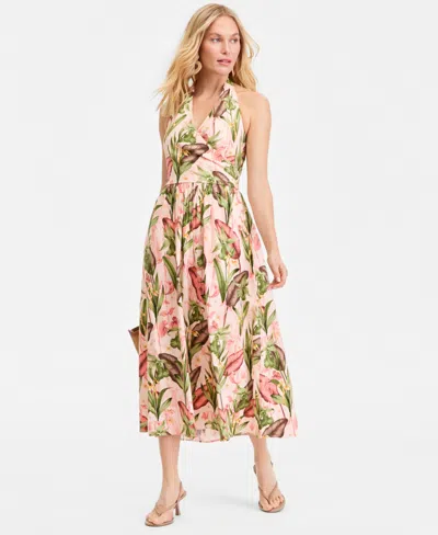 Inc International Concepts Womens Halter Midi Dress Macys Exclusive In Multi