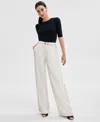Inc International Concepts Women's High-rise Belted Wide-leg Pants, Exclusively At Macy's In Vintage Cream