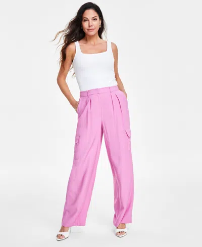 Inc International Concepts Women's High-rise Cargo Pants, Created For Macy's In Pink Azalea