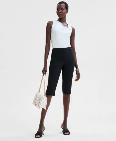 Inc International Concepts Women's High Rise Cropped Pants, Exclusively At Macy's In Deep Black