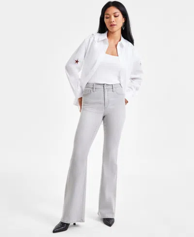 Inc International Concepts Women's High-rise Flare Jeans, Exclusively At Macy's In Light Grey